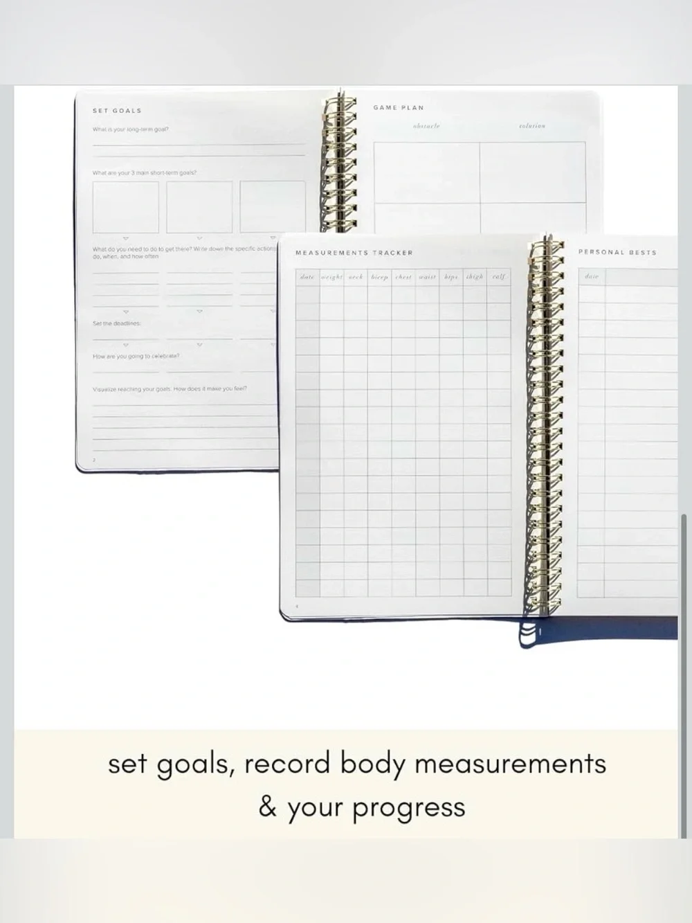 Kunitsa Co. Fitness Journal Track Workouts, Meals, and Weight Loss Brown 6x8.5”